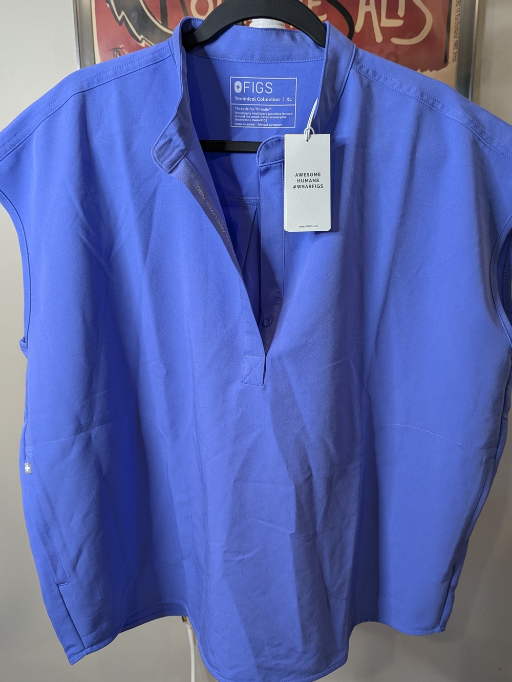 $30 FIGS Women's XL Open Skies Rafaela Three-Pocket Scrub Top NWT